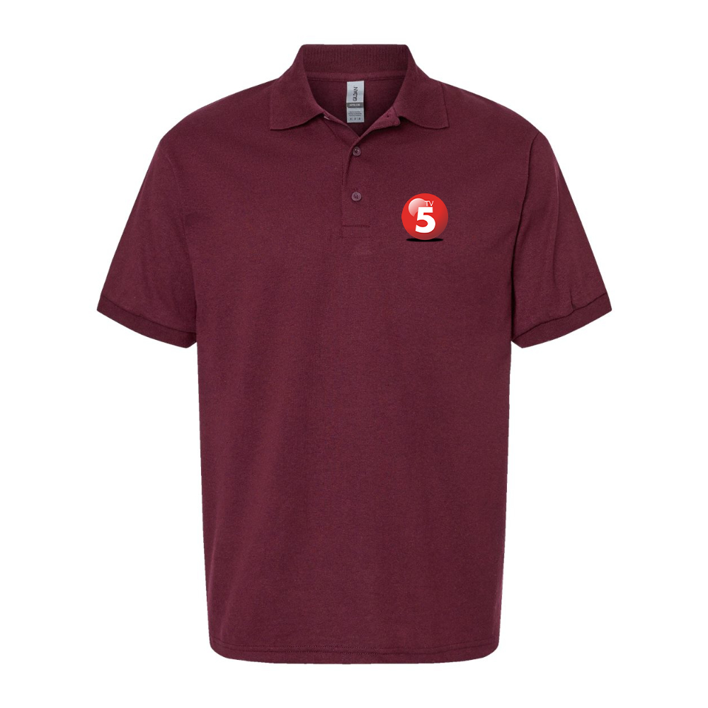 Men's ABC TV5 Logo Gildan Dry Blend Jersey Polo