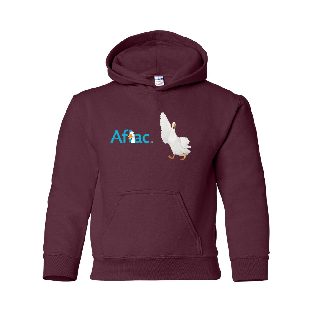 Youth Aflac Logo and Duck Gildan Heavy Blend  Hooded Sweatshirt