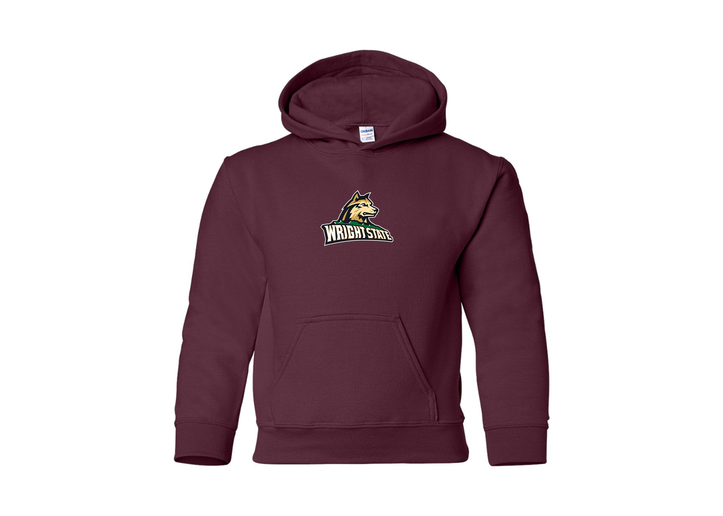 Youth Wright State Raiders Gildan Heavy Blend  Hooded Sweatshirt
