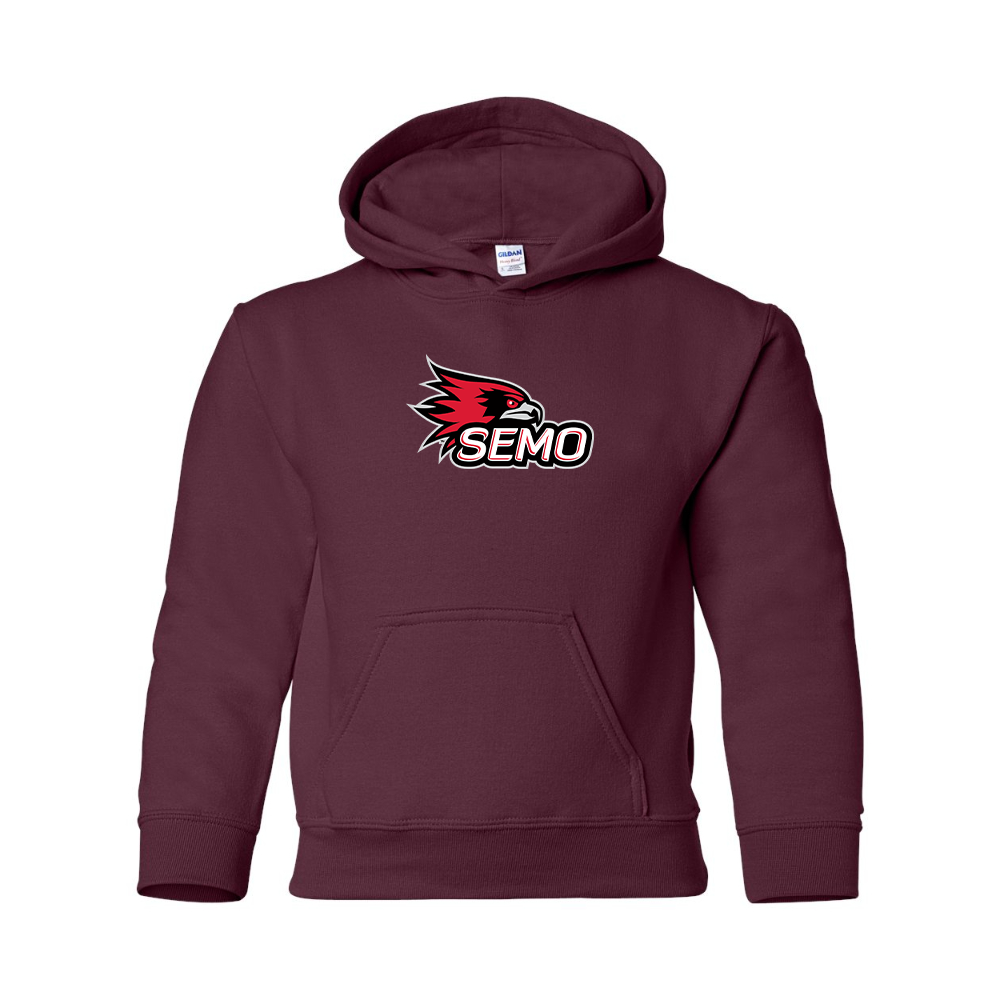 Youth SEMO Redhawks Logo Gildan Heavy Blend  Hooded Sweatshirt