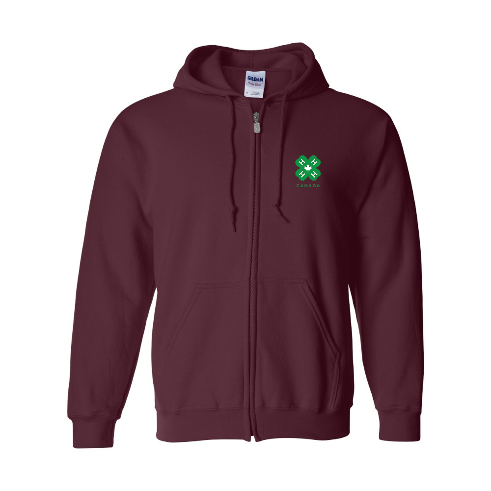 Men's 4H Canada Logo Gildan  Heavy Blend Full Zip Hooded Sweatshirt