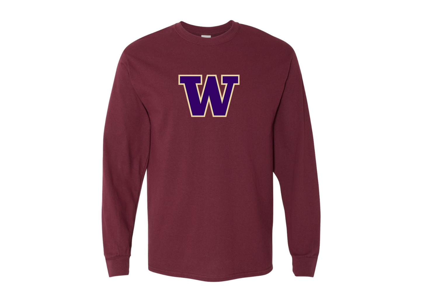 Men's Washington Huskies Gildan Heavy Cotton Long Sleeve T-Shirt