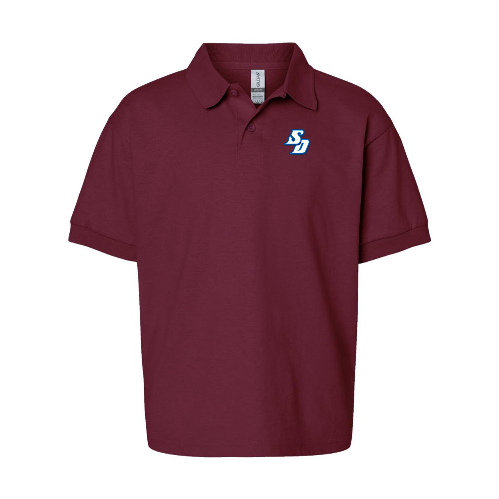 Youth San Diego Toreros Logo Gildan Dry Blend Jersey Polo