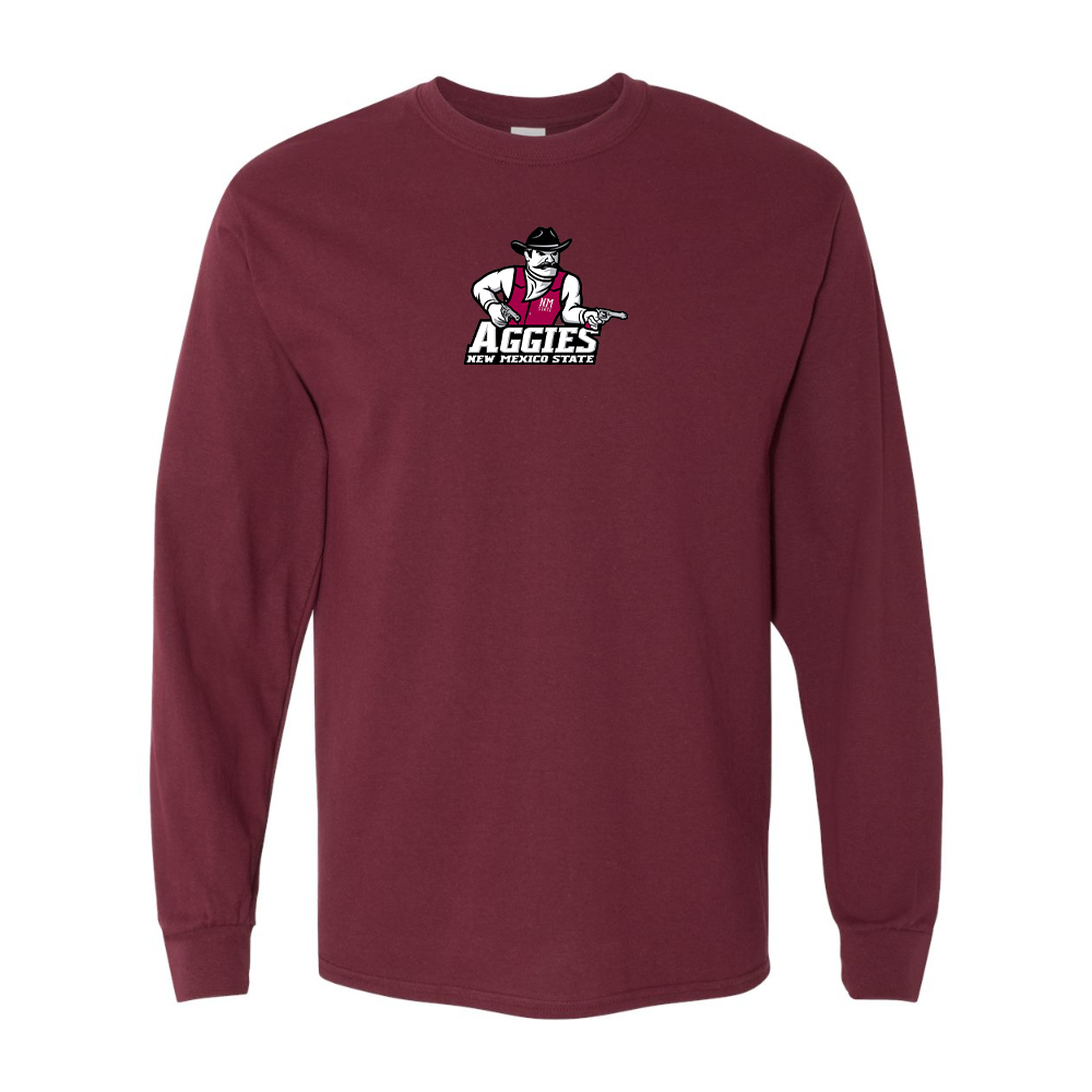 Men's Aggies New Mexico State Logo Gildan Heavy Cotton Long Sleeve T-Shirt