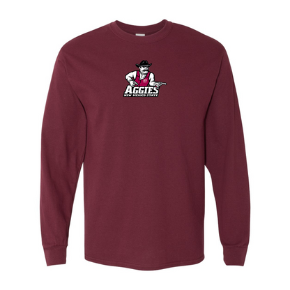 Men's Aggies New Mexico State Logo Gildan Heavy Cotton Long Sleeve T-Shirt
