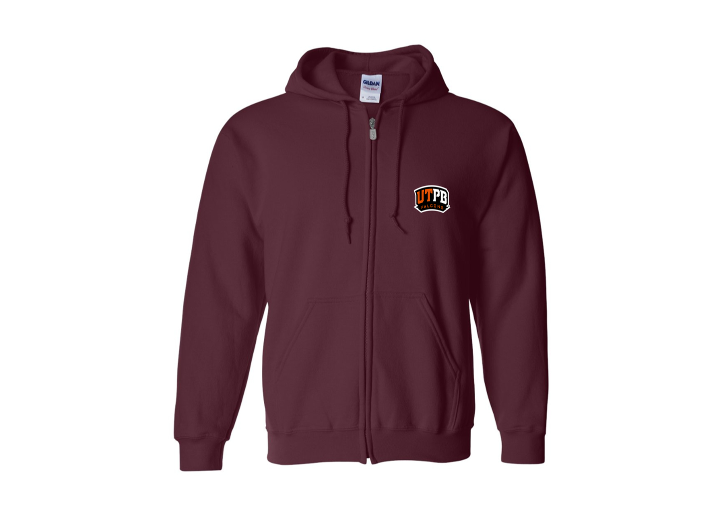 Men's UTPB Falcons Gildan Heavy Blend Full Zip Hooded Sweatshirt