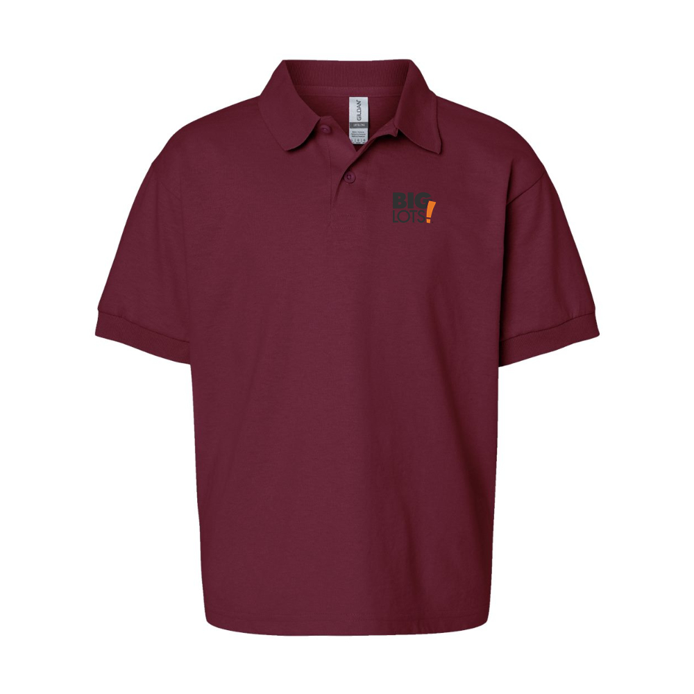 Youth Big Lots Logo Gildan Dry Blend Jersey Polo