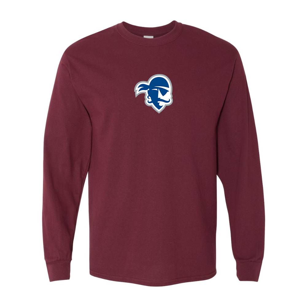 Men's Seton Hall Pirates Logo Gildan Heavy Cotton Long Sleeve T-Shirt