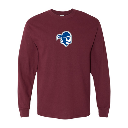 Men's Seton Hall Pirates Logo Gildan Heavy Cotton Long Sleeve T-Shirt
