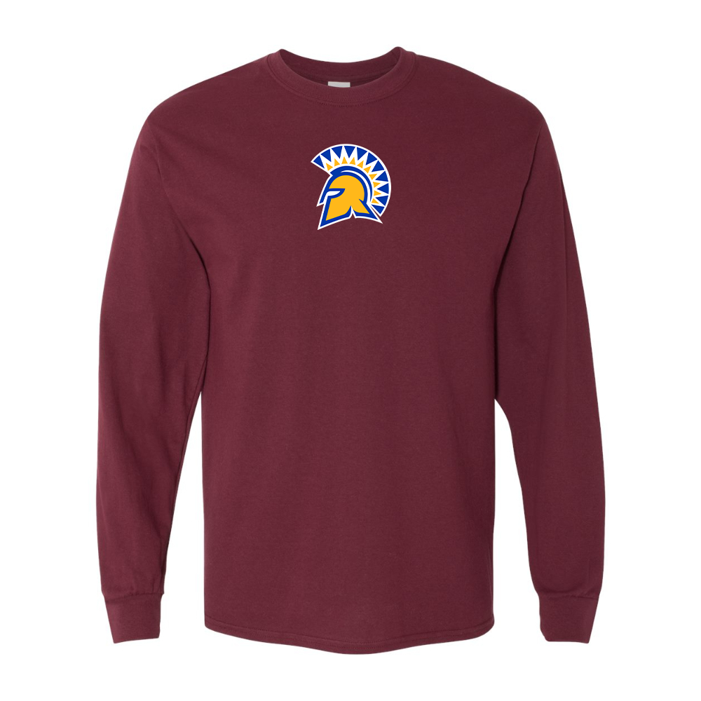 Men's San Jose State Spartans Logo Gildan Heavy Cotton Long Sleeve T-Shirt