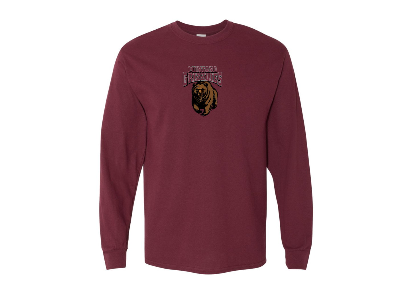 Men's Montana Grizzliesl Gildan Heavy Cotton Long Sleeve T-Shirt