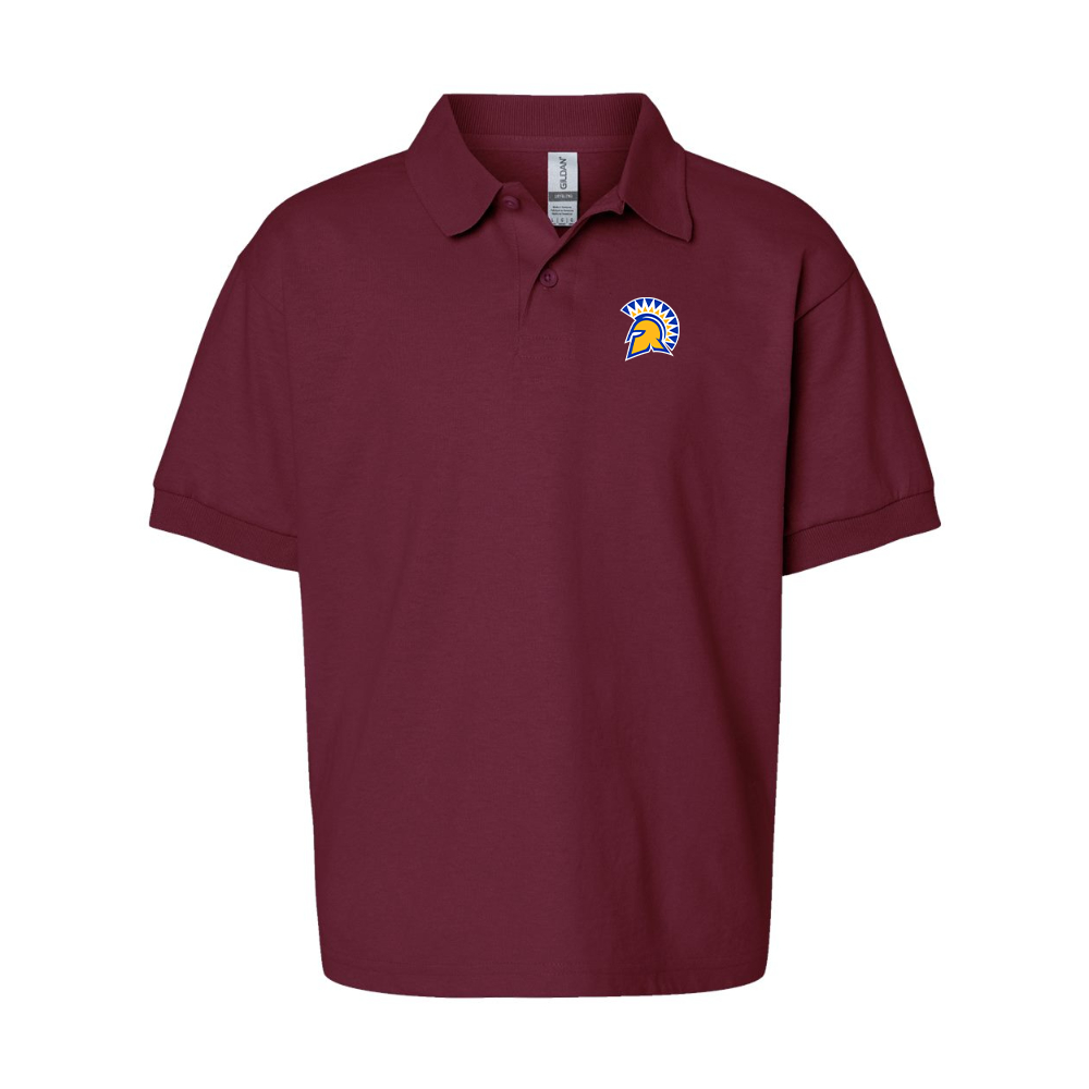 Youth San Jose State Spartans Logo Gildan Dry Blend Jersey Polo