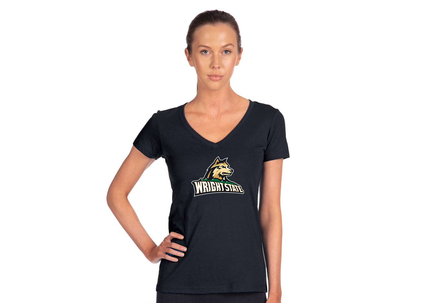 Women's Wright State Raiders Next Level V-Neck T-Shirt