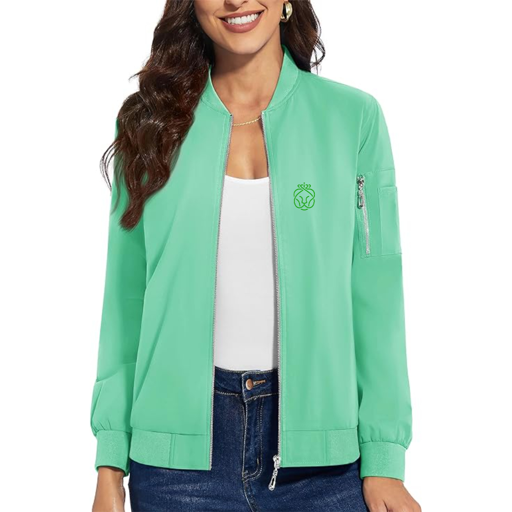 Women's Ahold Delhaize Symbol Premium Bomber Jacket with Polished Detailing and Functional Sleeve Pocket Modern Luxury Outerwear