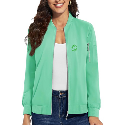 Women's Ahold Delhaize Symbol Premium Bomber Jacket with Polished Detailing and Functional Sleeve Pocket Modern Luxury Outerwear