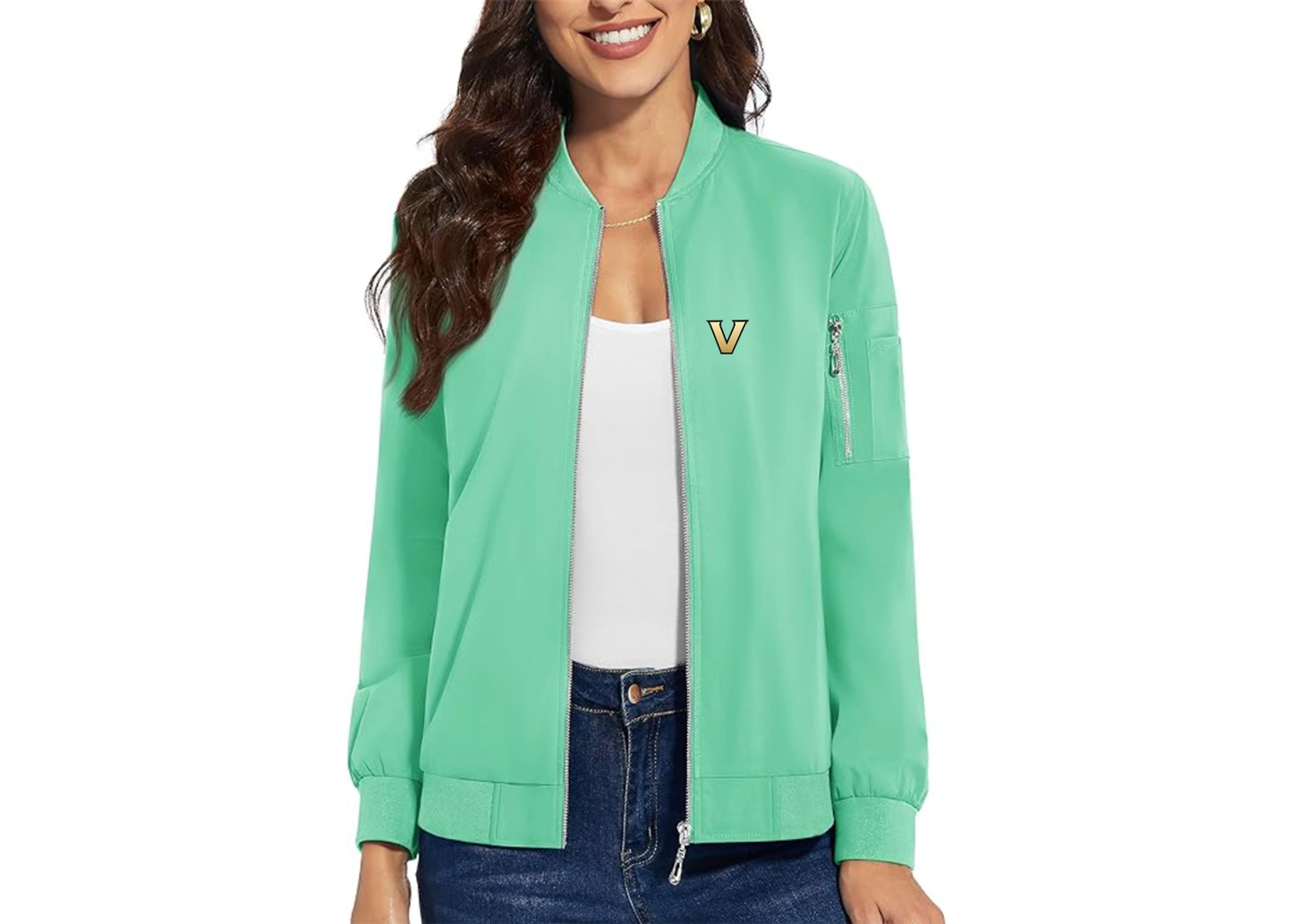 Women's Vanderbilt Commodores Premium Bomber Jacket with Polished Detailing and Functional Sleeve Pocket Modern Luxury Outerwear