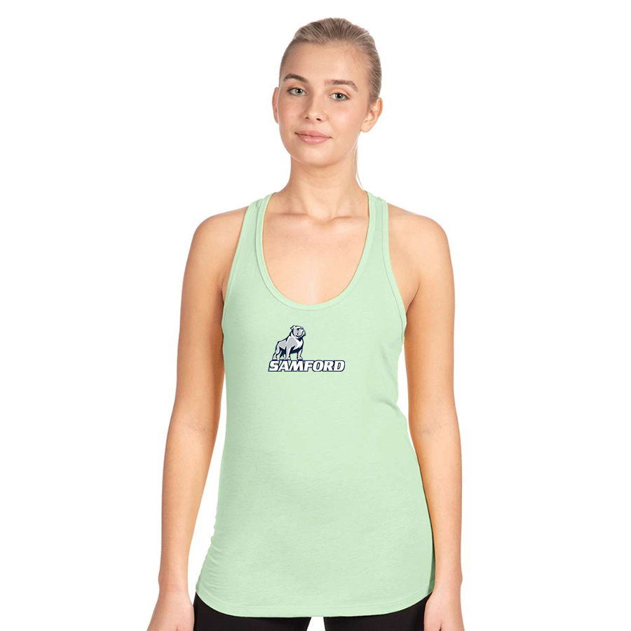 Women's Samford Bulldogs Logo Next Level Ideal Racerback Tank
