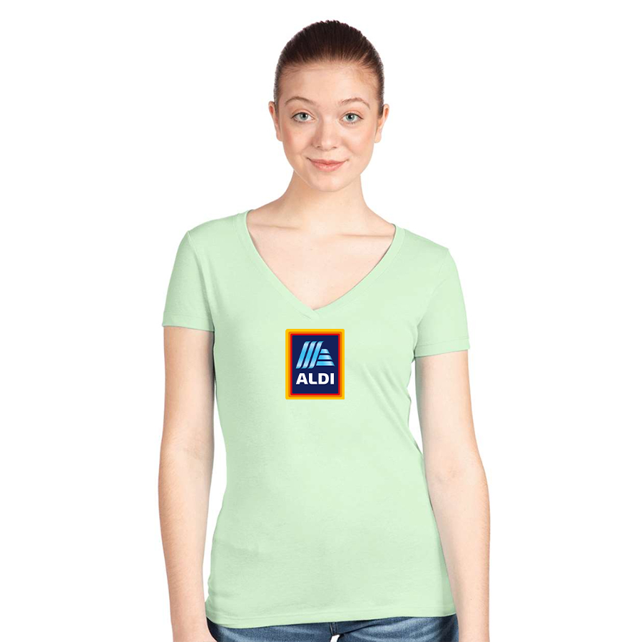 Women's Aldi Logo  Next Level V-Neck T-Shirt