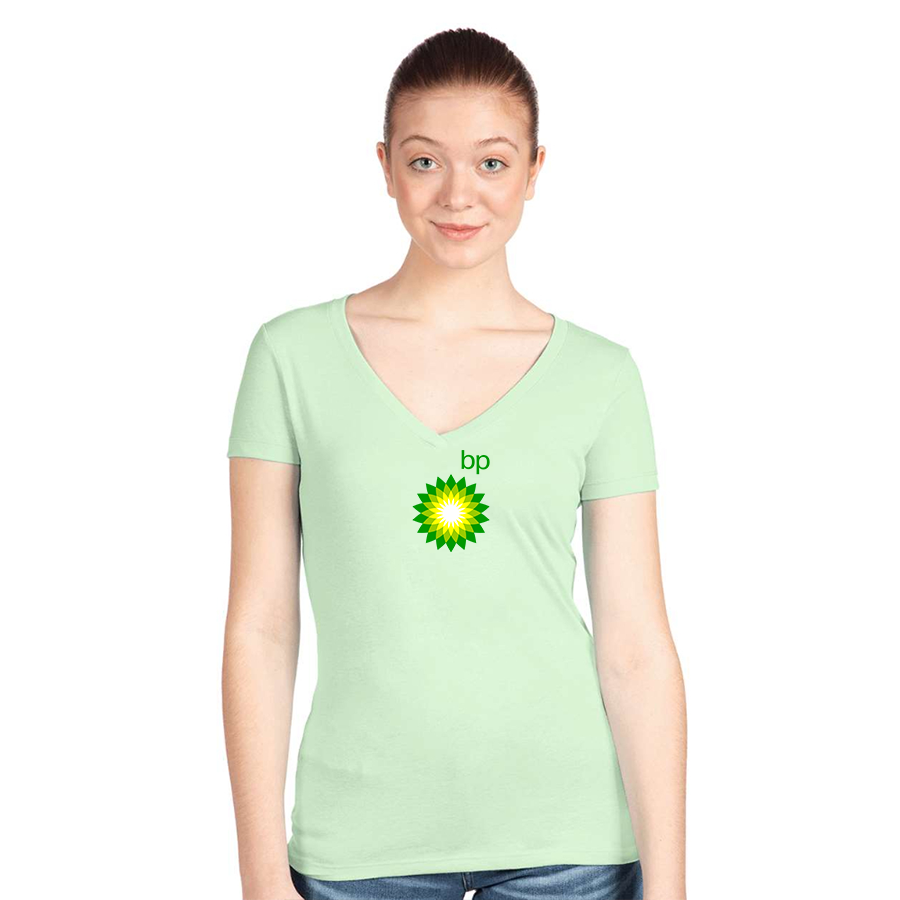 Women's BP Oil Logo Next Level V-Neck T-Shirt
