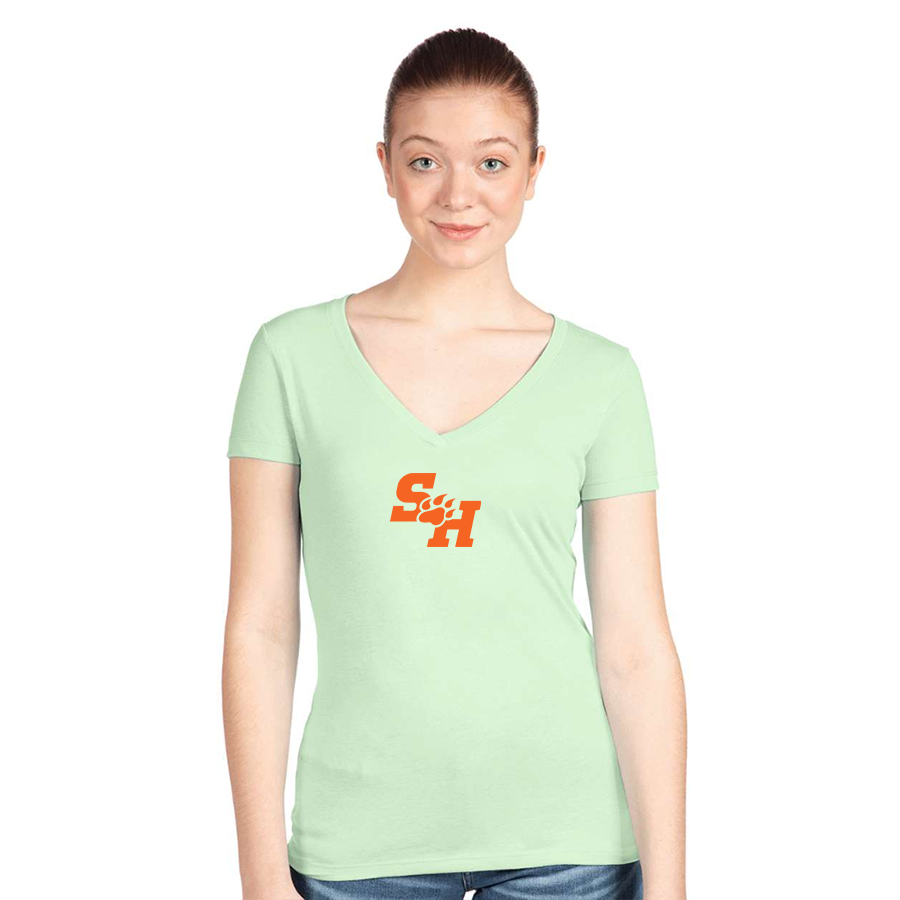 Women's Sam Houston State Bearkats Logo Next Level V-Neck T-Shirt