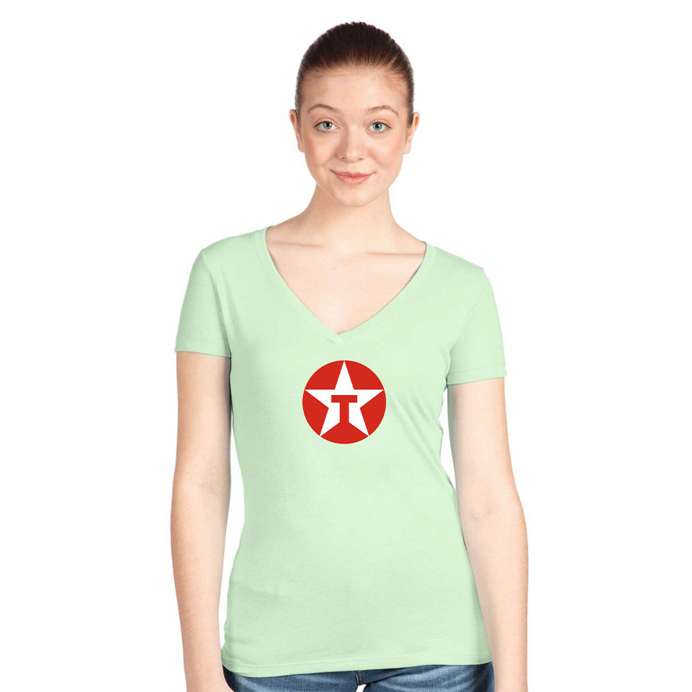 Women's Texaco Logo  Next Level V-Neck T-Shirt