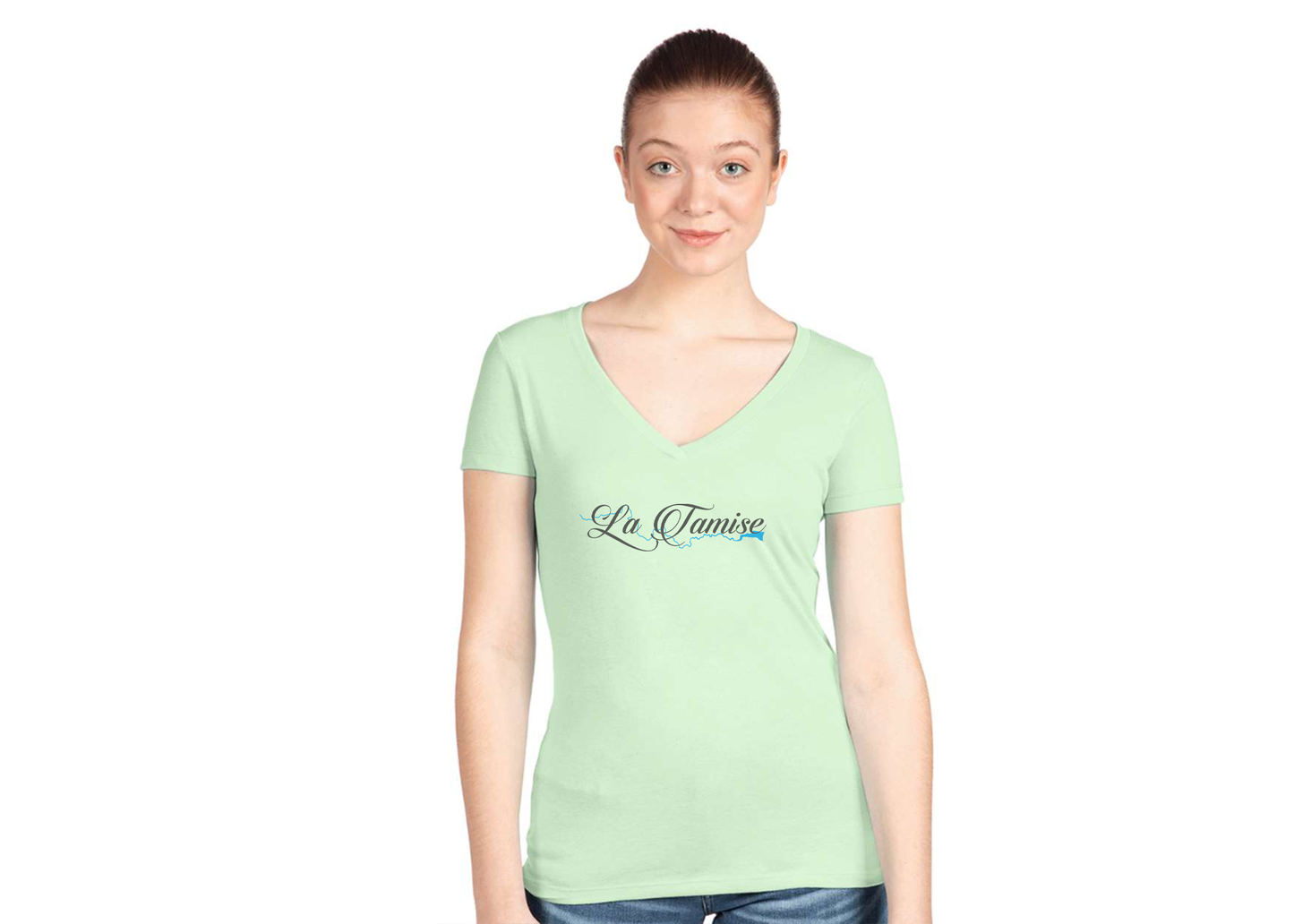 Women's La Tamise Logo  Next Level V-Neck T-Shirt