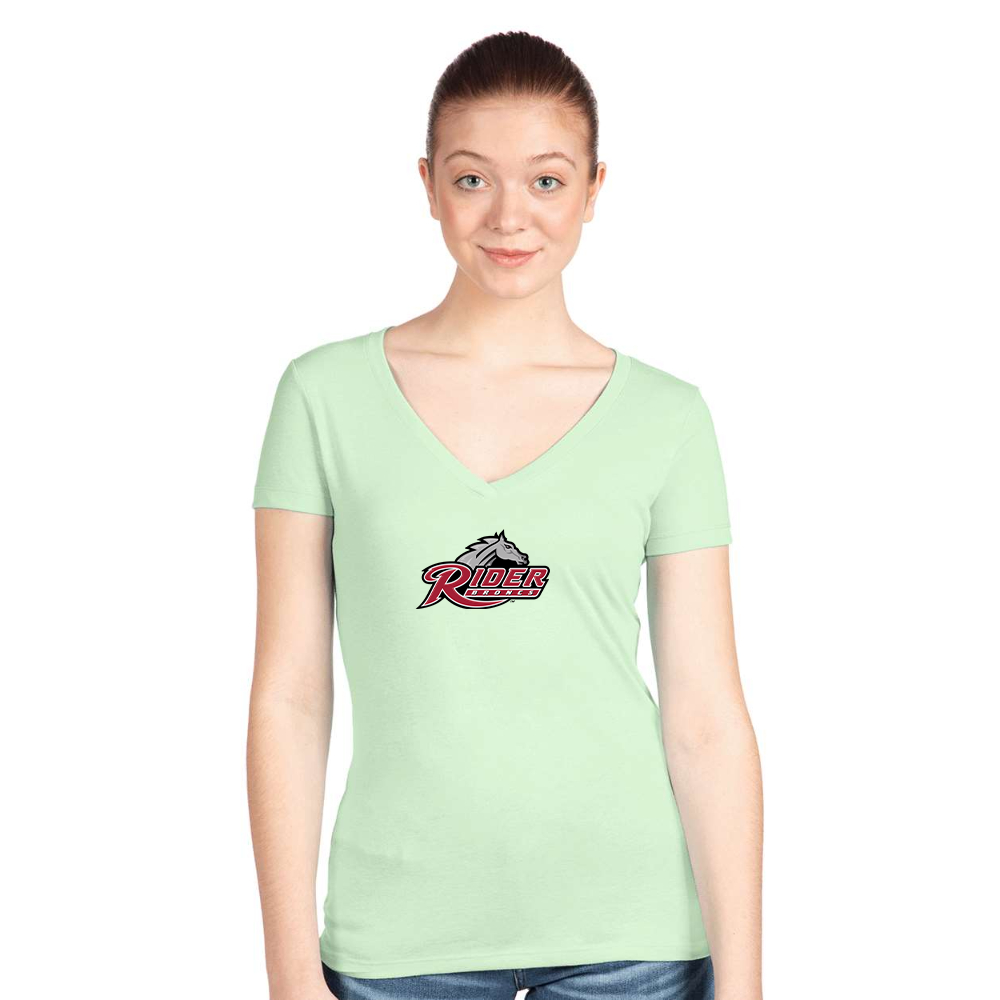 Women's Rider Broncs Logo Next Level V-Neck T-Shirt