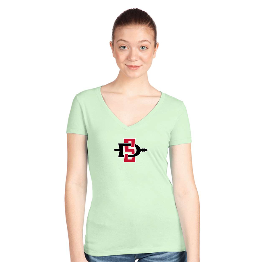 Women's San Diego State Aztecs Logo Next Level V-Neck T-Shirt