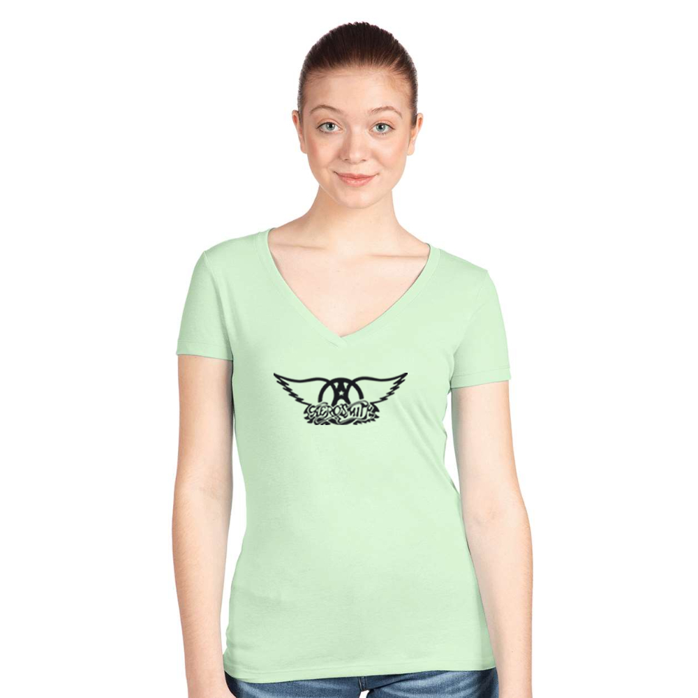 Women's Aerosmith Logo  Next Level V-Neck T-Shirt