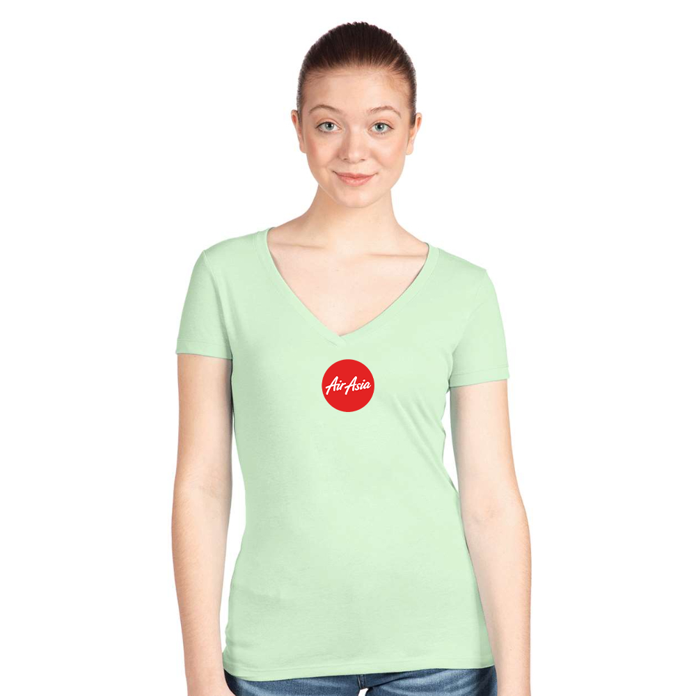 Women's Air Asia Logo  Next Level V-Neck T-Shirt