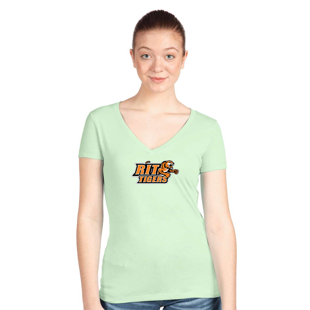 Women's   RIT Tigers Logo Next Level V-Neck T-Shirt