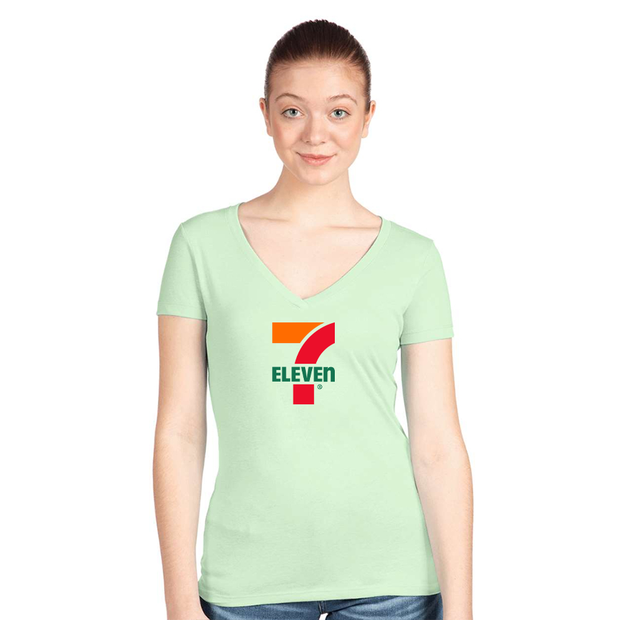 Women's 7 Eleven Logo Next Level V-Neck T-Shirt