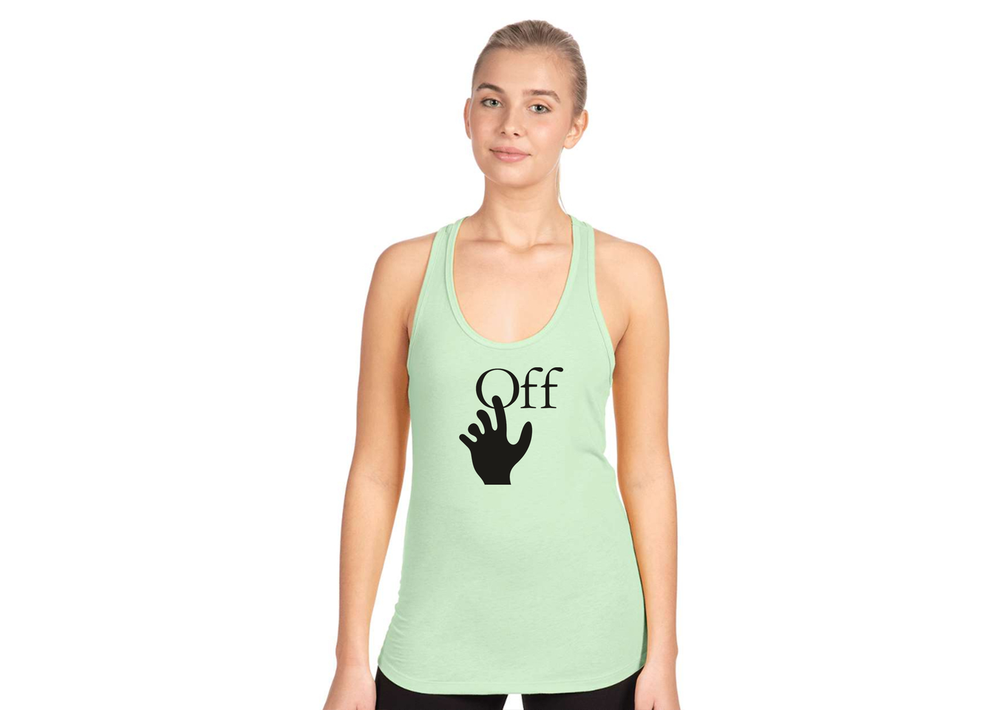 Women's Off-White Hand Next Level Ideal Racerback Tank