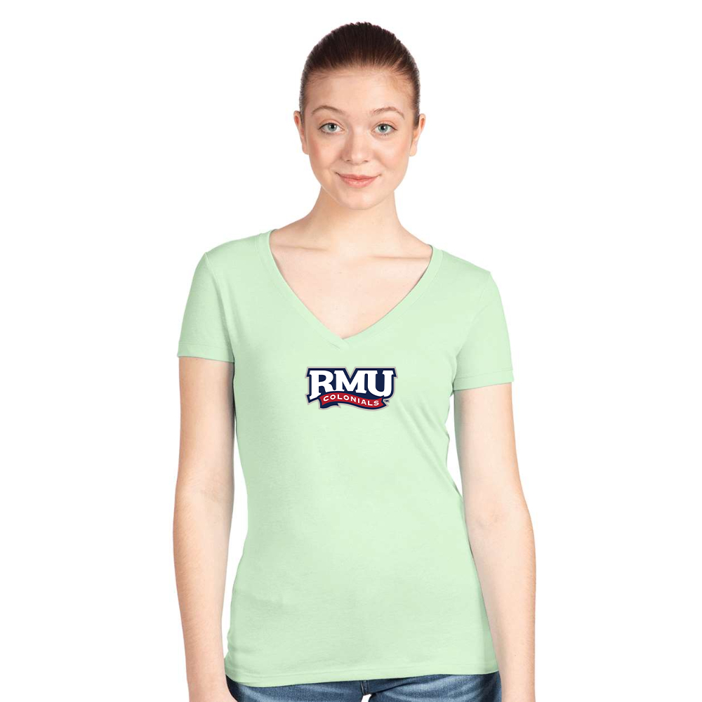 Women's Robert Morris Colonials Logo Next Level V-Neck T-Shirt