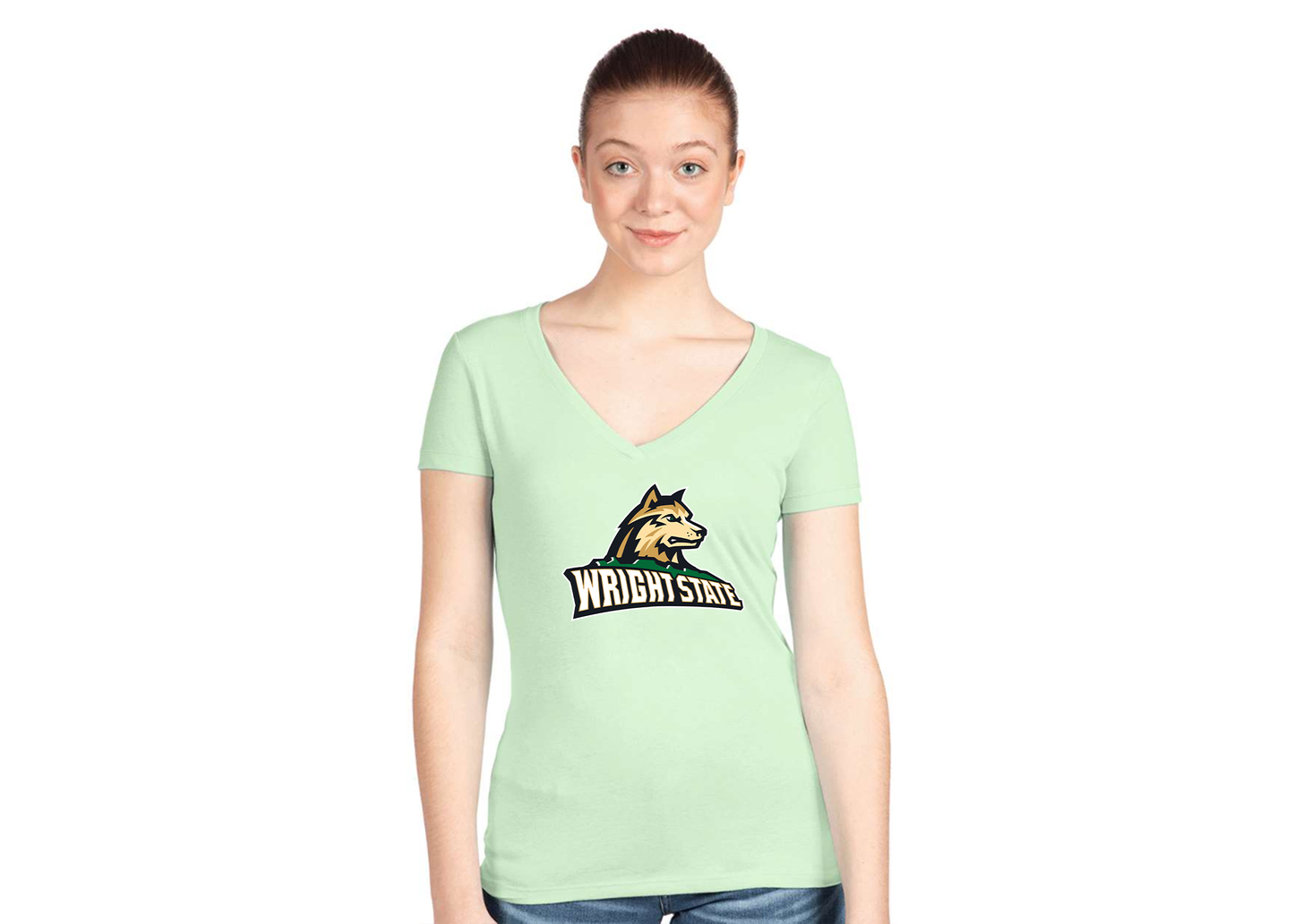 Women's Wright State Raiders Next Level V-Neck T-Shirt