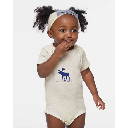 Abercrombie & Fitch Moose Logo  Rabbit Skins Infant Baby Rib Bodysuit