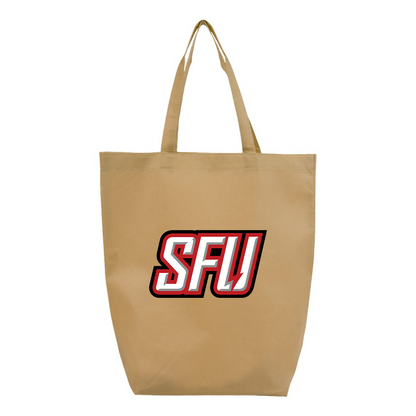 Saint Francis Red Flash Logo Q-Tees Non-Woven Gusset Bottom Tote