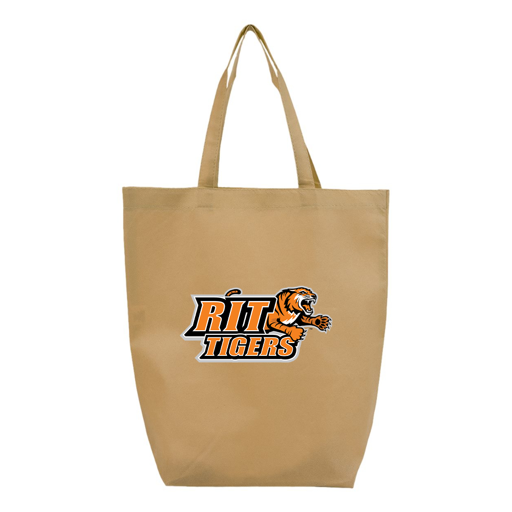 RIT Tigers Logo Q-Tees Non-Woven Gusset Bottom Tote