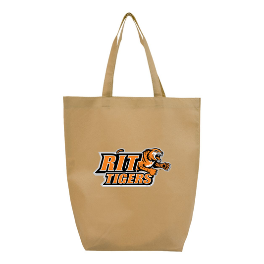 RIT Tigers Logo Q-Tees Non-Woven Gusset Bottom Tote
