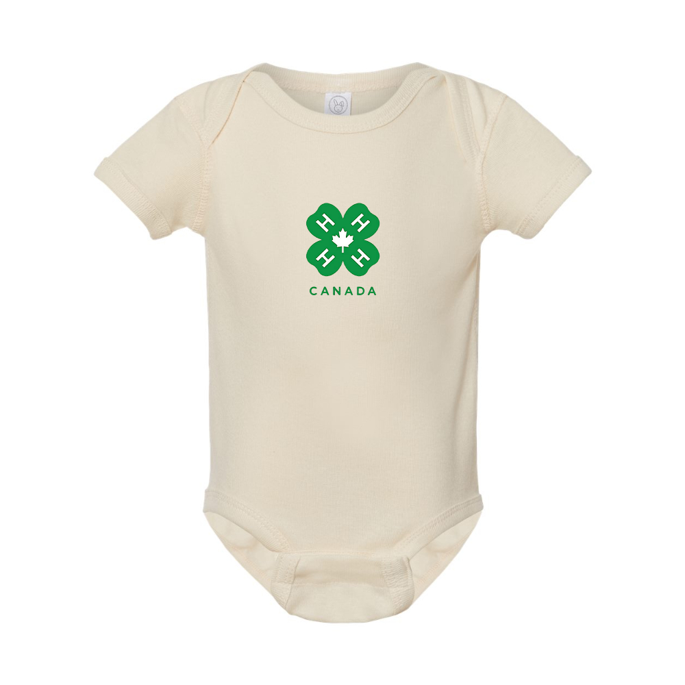 4H Canada Logo  Rabbit Skins Infant Baby Rib Bodysuit