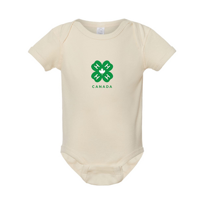 4H Canada Logo  Rabbit Skins Infant Baby Rib Bodysuit