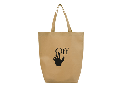Off-White Hand Q-Tees Non-Woven Gusset Bottom Tote m