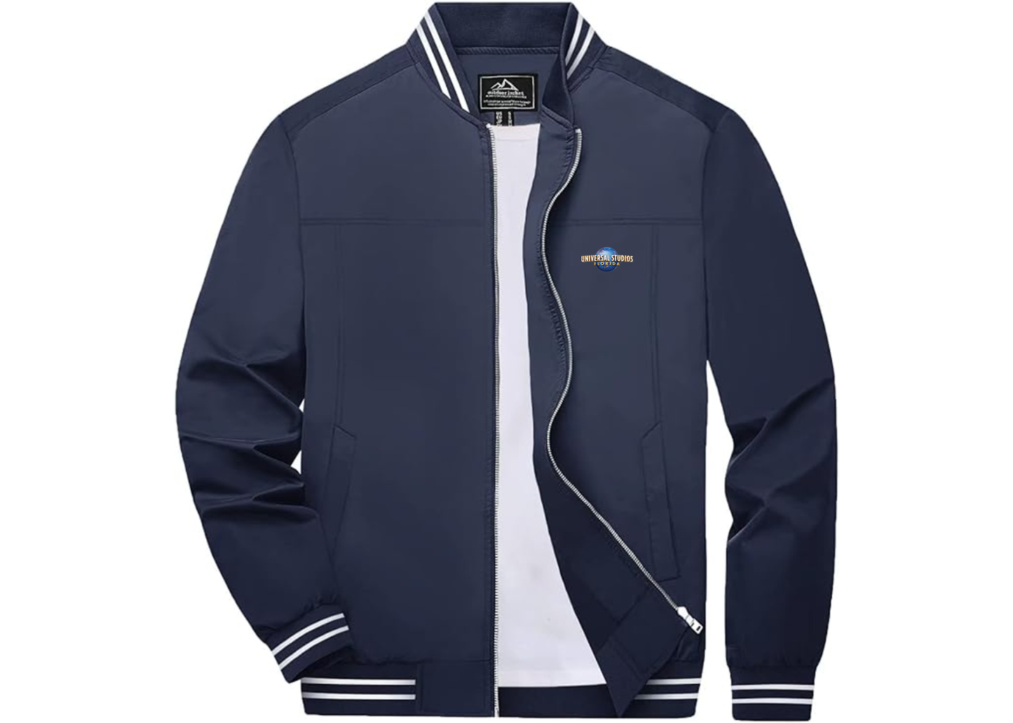 Men's Universal Studios Florida Lightweight Zip-Up Ribbed Collar and Cuffs Bomber Jacket