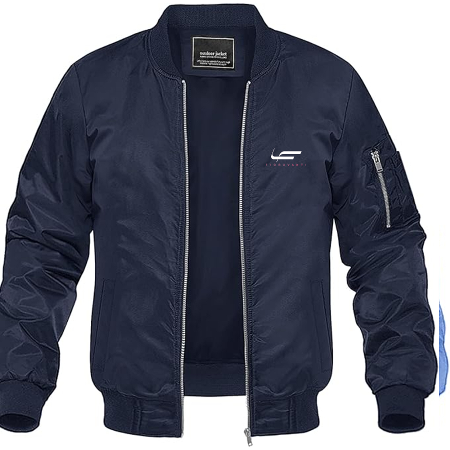 Men's Fioravanti Logo Lightweight Bomber Jacket Windbreaker Softshell Varsity Jacket Coat