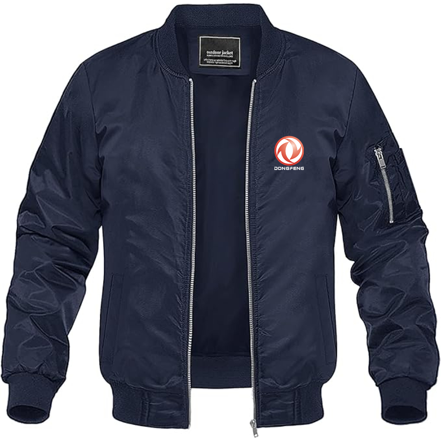 Men's Dongfeng Logo Lightweight Bomber Jacket Windbreaker Softshell Varsity Jacket Coat