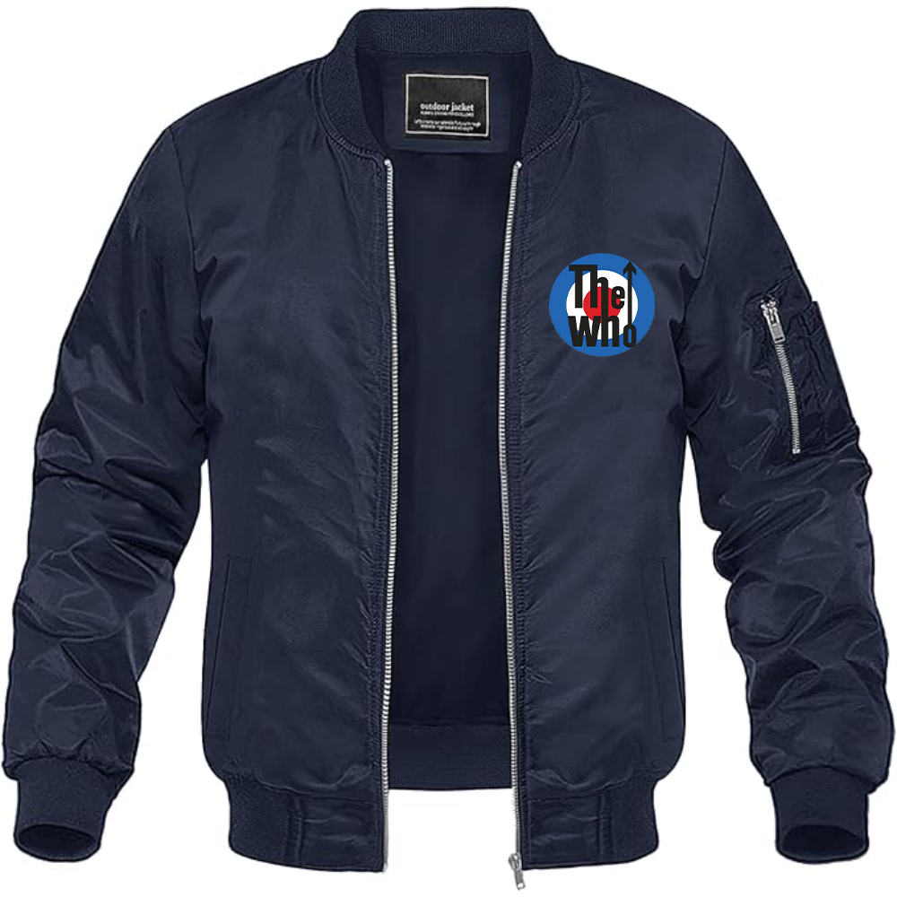Men's The Who Logo Lightweight Bomber Jacket Windbreaker Softshell Varsity Jacket Coat