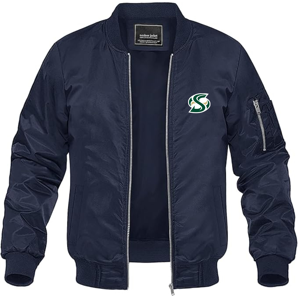 Men's Sacramento State Hornets Logo  Lightweight Bomber Jacket Windbreaker Softshell Varsity Jacket Coat