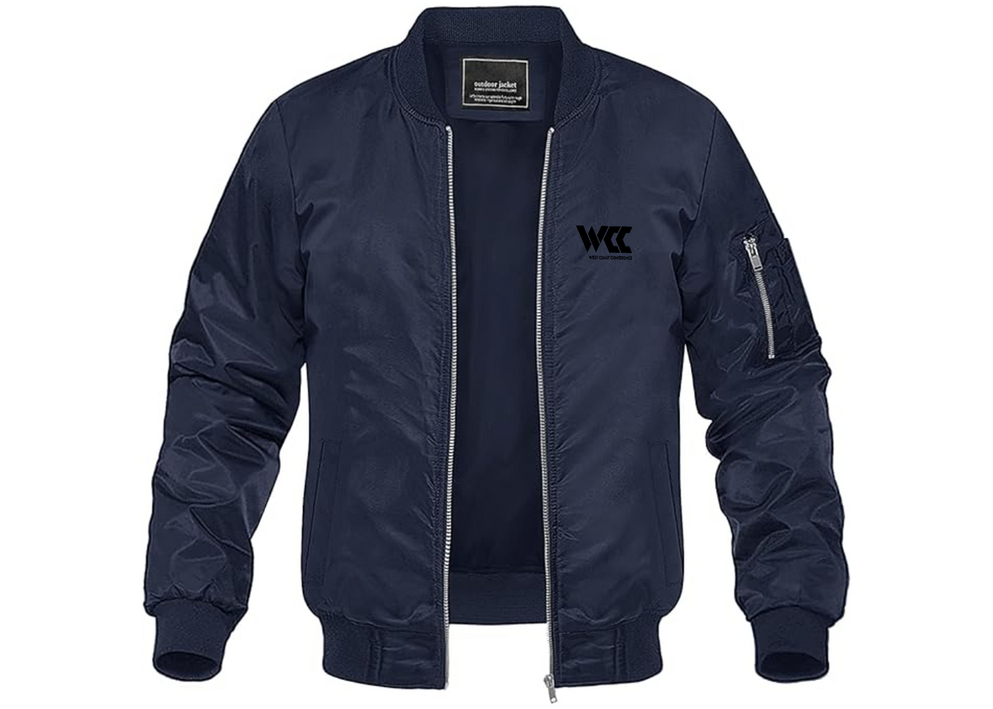Men's West Coast Conference Lightweight Bomber Jacket Windbreaker Softshell Varsity Jacket Coat