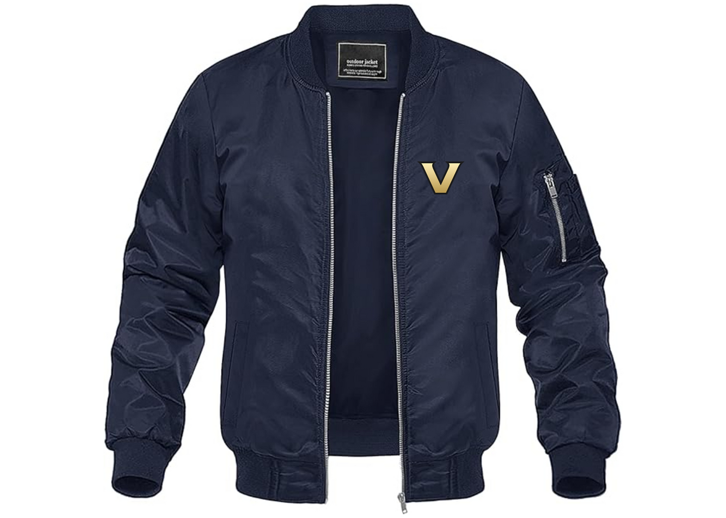 Men's Vanderbilt Commodores Lightweight Bomber Jacket Windbreaker Softshell Varsity Jacket Coat