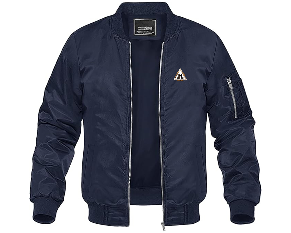 Men's Hansa Logo Lightweight Bomber Jacket Windbreaker Softshell Varsity Jacket Coat